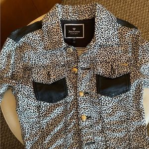 Juicy Couture leopard print denim jacket